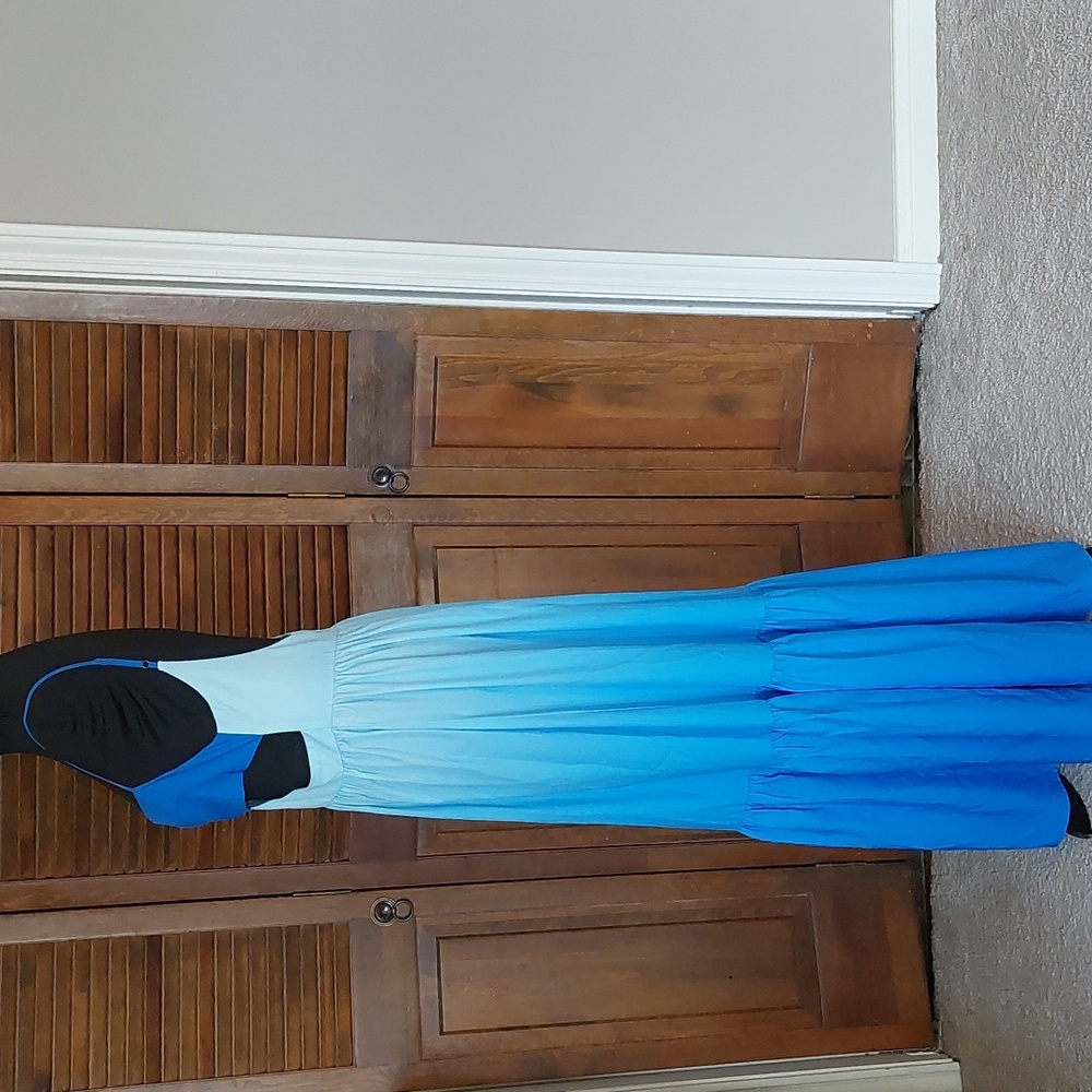 Commense Blue Ombre Backless Cutout Cami Maxi Dress with Tags Sz L - Picture 5 of 16